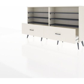 Resim Arges Konsol 6 Raflı 2 Çekmeceli 176x30x99 Aytaşı-antrasit/aytaş Aytaşı-antrasit/aytaşı 