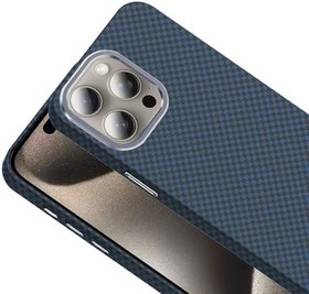 Resim Kilifplus Apple iPhone 15 Pro ile Uyumlu Kılıf M-Safe Şarj Özellikli Karbon Fiber Görünümlü Gros Kapak, Tam Uyumlu, Kablosuz Şarj Destekli, Kaliteli, Lüks - Siyah 