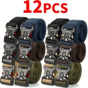 Resim 12 adet Unisex Spor Kemerleri - Nefes Alabilen Naylon, Hızlı Çıkarma Tokası, Siyah ve Mavi, İş, İşe Giderken, Macera İçin Rahat - Erkekler ve Kadınlar İçin İdeal Hediye, İş Kemerleri | Spor Kemer Tasarımı | Dayanıklı Plastik Toka 