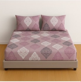 Resim Çift Kişilik Desenli Lastikli Çarşaf Seti 160x200 Cm + 2 Adet Yastık Kılıfı 50x70 Gülkurusu 