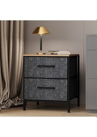 Resim 2 Çekmeceli Çok Amaçlı Dolap Komodin Sehpa Füme 1587 