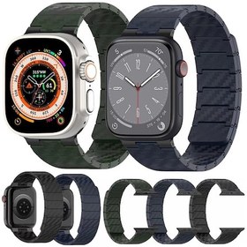 Resim Sones iOS Uyumlu Watch Se 2022 İçin 44mm Karbon Fiber Manyetik Döngü Watch Band 