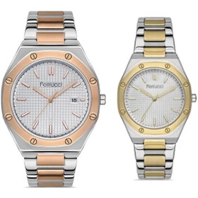 Resim Ferrucci Frc13050 Çelik Kordon Ve Kasa Sevgili Çift Kol Saat 