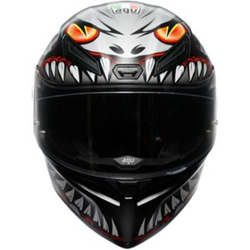 Resim AGV K1 S E2206 Lyzard Mat Siyah Gri Kırmızı Kapalı Kas 