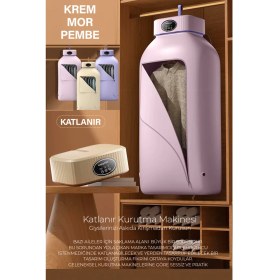 Resim Katlanır Çamaşır Kurutma Makinesi Pembe 