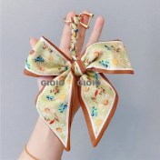 Resim Silver1 Gıoıo Yeni Ipek Eşarp Anahtarlık Kişiselleştirilmiş Inci Papyon Çanta Çekicilik Dokuma Anahtarlık (Yurt Dışından) 