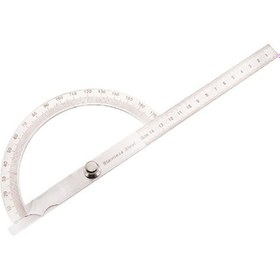 Resim Sones 0-180 Derece Paslanmaz Çelik Açı Bulucu 0-150mm Kol Ölçüm Cetveli Aracı 