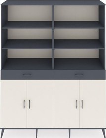 Resim Hyperion Gardrop 10 Raflı 2 Çekmeceli 4 Kapaklı 176x44x221 Antrasit-aytaşı/antrasit Beyaz 