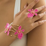 Resim Yaz için Kadınlar İçin Çiçekli Bilezik ve Yüzükten Oluşan 2 Parça Takım - Parti, Dans, Düğün, Tatil, Okula Dönüş Sezonu, Arkadaşlara ve Aileye Yeni Yıl Hediyesi 