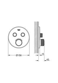 Resim Grohtherm Smartcontrol Çift Valfli Akış Kontrollü Ankastre Termostatik Duş Bataryası Grh29119A00 