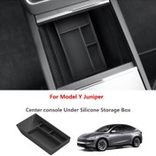 Resim Tesla için Araba Merkezi Konsol Depolama Kutusu Model Y Juniper 2025 Silikon Malzeme Merkez Konsolu Altında Gizli Depolama Tepsisi, Model Y (Juniper) 2025 İç Aksesuarları 