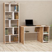 Resim Kalenderdekor1 Kalender Dekor Avel Snow 120 Cm Çalışma Masası Takımı Aves02 Beyaz - Meşe 