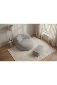 Resim PATARA HOME Mila Modell Gri Puff & Armut Koltuk 2'li Relax Koltuk 