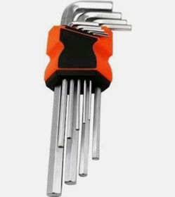 Resim Düz Alyan Anahtar Takımı Uzun 9 Parça Tork Alyan Takımı 9 Parça Kısa Boy Alyan Seti - Tamir Seti 