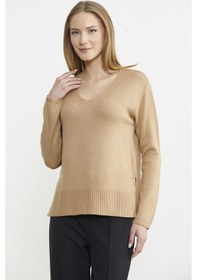 Resim Sementa Salaş V Yaka Basic Triko Kazak - Kamel Kamel 