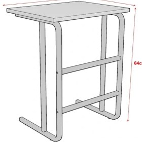 Resim Metallica Concept Pür Metal Ayaklı Laptop Sehpası Kahvaltı Masası Çalışma Sehpası Çam Ahşap 