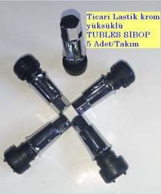 Resim Dubleks Tubles Lastik Sibobu Ticari Araç İçin Krom Yüksüklü Takım 5 Adet 