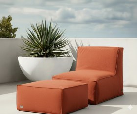 Resim Dış Mekan Velvet Armut Koltuk - Kiremit 