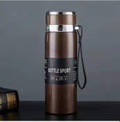 Resim Techbloom Thermos Flask 1000ml Kırmızı Kahverengi Siyah Termos Sıcak Soğuk Tutan Seyahat Kamp Ofis Spor 