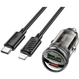 Resim Hoco Z53a Pd30w Type-c + Usb Qc3.0 Araç Hızlı Şarj Aleti + Kablo 