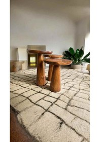 Resim Ahşap Mantar Sehpa 3 Lü Set Açık Ceviz Renk Masif Doğal Zigon Fiskos Takımı Açık Ceviz 