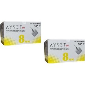 Resim Ayset Fine 31 G (0.25 x 8 MM) İnsülin Kalem İğnesi 200 Adet 