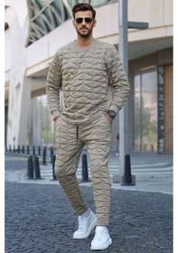 Resim Bej Kapitone Desenli Eşofman Takımı 5907 Bej 