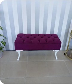 Resim aldagelsin Lüks Yarım Sandıklı Kapitoneli Dekoratif Puf Bench 120cm 