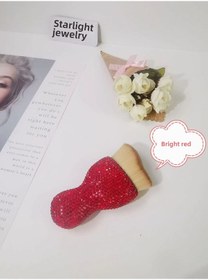 Resim Yunboo Kırmızı Taşlı Porselen Fırça - Araç Klima Delikleri Ve Boşluklar İçin Kompakt Nilon Tüy Temizlik Aracı 4.5x97 Cm 