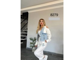 Resim Bonibon Butik Kadın Kaliteli Lüks Giyim Yüksek Bel Jogger Spor Eşofman Takımı 