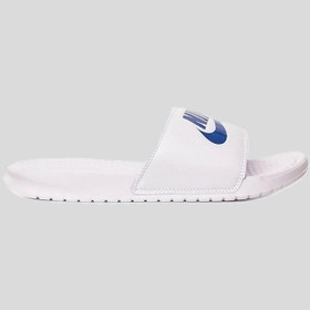 Resim Nike Futura Benassi Slide White-Blue Unisex Beyaz-Mavi Terlik Tek Bantlı 