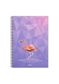 Resim Le Color Polygonal Flamingo A4 Çizgili Spiralli Defter Sayfa 