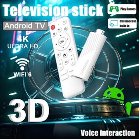 Resim H96MAX H313 Android 14 TV Çubuğu H96 - 4K Akış, Kablosuz 5.0, WiFi 6, Dört Çekirdekli ARM Cortex A53, Ses Kontrolü, Harici Depolama Gerektirmez, Akıllı Televizyonlar ve Android Cihazları için Tak ve Çalıştır 