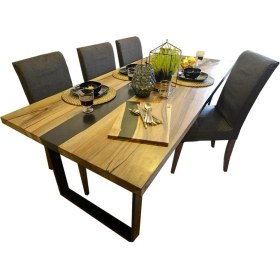 Resim Abronya Epoksi Ahşap Yemek Masası Epoxy Masa Yemek Masası 1 Adet 