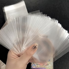 Resim 100/200 adet 6.5x8.99 cm Şeffaf Kart Kılıfları - Lekelere Dayanıklı PP Plastik Açık Üstü Kendinden Yapışkanlı Koruyucular Ticaret Kartları, Spor Koleksiyonları, Küçük Kartlar ve Albüm Koruma için, Kartlar İçin Kılıflar 