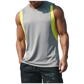 Resim Samdoo Erkek Spor Atlet - Nane Desenli, Hava Geçirgen Hızlı Kuruyan, Serinletici Kumaş - Xl Açik Gri 