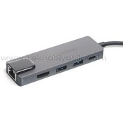 Resim Dark USB 3.1 Type-C to Ethernet / HDMI / USB 3.0 - USB 2.0 / USB-C PD 65W Macbook Pro/Air & Notebook/Ultrabook için Port Çoklayıcı HUB (DK-AC-U31X46) 