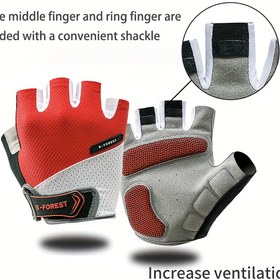 Resim 1 Çift Unisex Yarım Parmak Bisiklet Eldiveni, Nefes Alabilir Polyester Yol Bisikleti Eldivenleri Cırt Cırtlı Kapatma, Dokuma Esnek Jakarlı Kumaş, Kaymaz Silikon Avuç İçi Pedi, Kolay Parmak Çekme, Havalandırmalı 