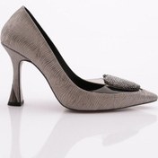 Resim Dgn 9028 Kadin Topuklu Ayakkabi 9028-2125-R3009 Platin 