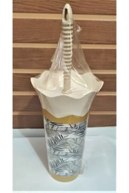 Resim Irak Plastik Home Desıgn Wc Fırça Set Krem Yaprak Desenli 