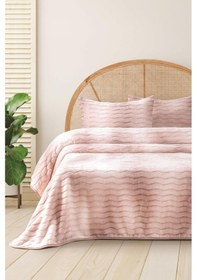 Resim Merinos Dream Home 3 Parça Battaniye Seti Blush Gülkurusu 