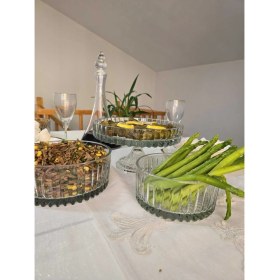 Resim Kesme Kristal Cam Salata Kasesi Seti 3 Lü 