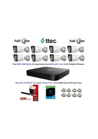 Resim Ttec 2mp Dahili Sesli Ve Gece Renkli 8 Kameralı 1tb Disk Tak Çalıştır Hazır Ip Kamera Seti 