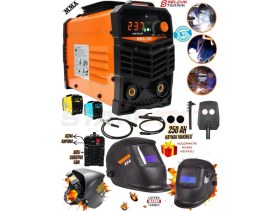 Resim 250 Amper Inverter Çanta Kaynak Makinesi + Ayarlı Otomatik Kararan Kafa Maskesi Colormatik 
