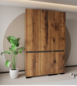 Resim Floransa 6 Kapılı Flr6-ıra Ceviz- Antrasit Gardırop Ceviz - Antrasit 