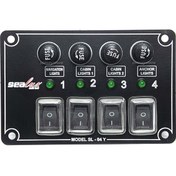 Resim Sealux Marine 4 Anahtarlı Switch Panel Kontrol Paneli Yatay 12-24v Ölçüleri 80X120mm 