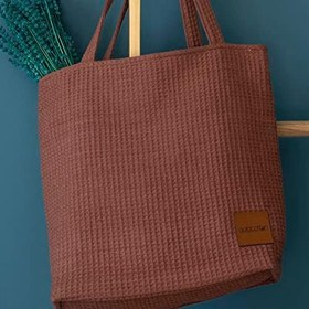 Resim Gold Cotton Waffle Kadın Kol Çantası - Dione 