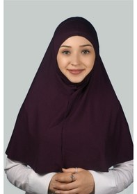 Resim Altobeh Hazır Türban Peçeli Pratik Eşarp Tesettür Nikaplı Hijab - Namaz Örtüsü Sufle (XL) - Mürdüm 