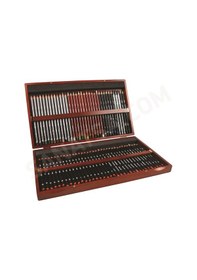 Resim Derwent Sketching Pencils Çizim Kalemi Ahşap Kutu 72'li Set 