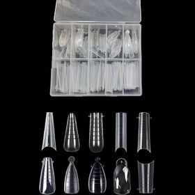Resim Alkol İçermeyen Şeffaf Kristal Tırnak Model Kit, Fototerapi Uzatma Tırnak Yaması Seti, Boyutlandırılmış Boyutlar, Kağıtsız Tırnak Sanatı Uygulama Araçları Depolama Kutusunda 